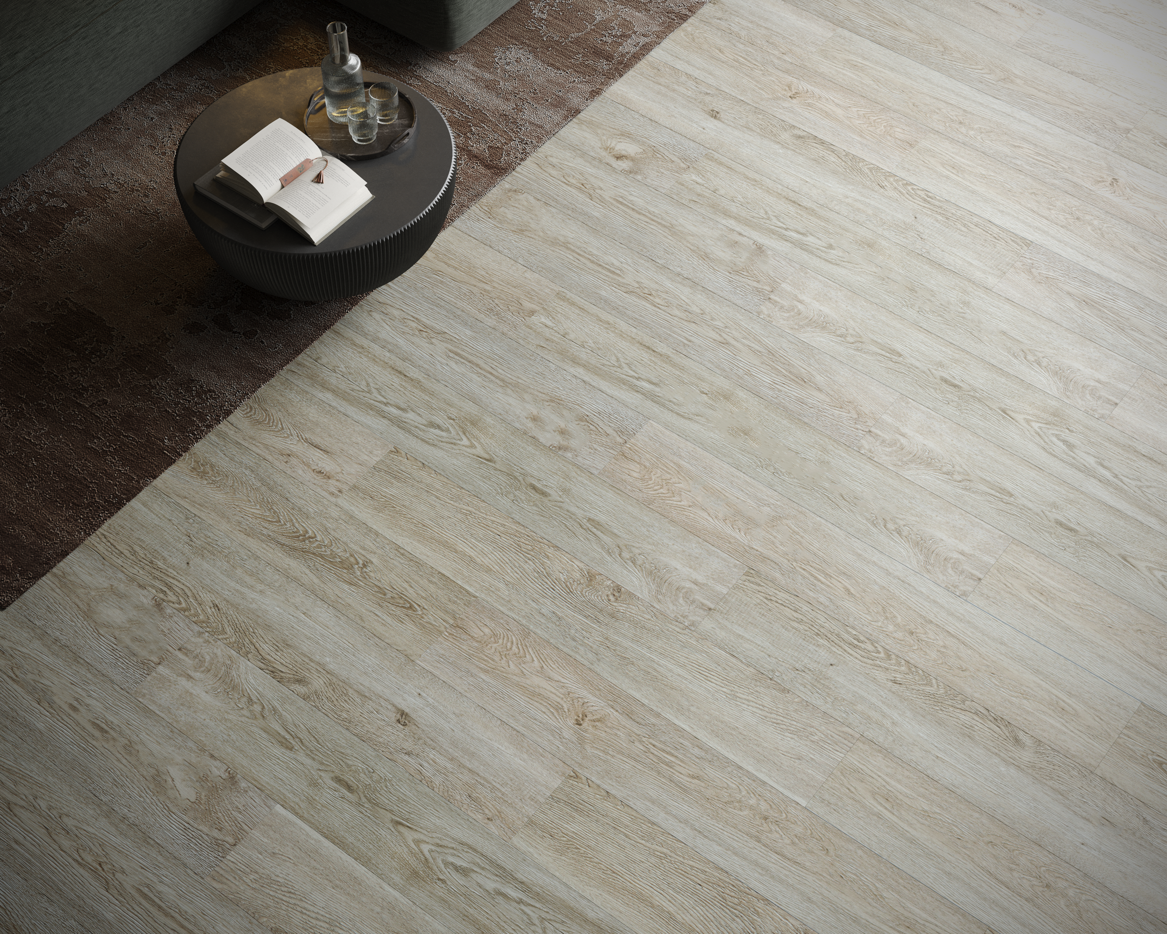 Кварцвиниловый SPC ламинат Art East Art Stone Optima Дуб Венето APT 35-13 900×150×3,5 фото в интерьере